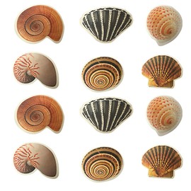 YUTOU Non-Slip Stickers for Bathtub, Pack of 12, Non-Slip Pads, Stickers, Sea Creatures for Bathroom, Pool, Stairs and Children's Room (Conch)