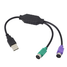 GELRHONR PS/2 to USB Cable LEIHONG USB to PS/2 Plug Active USB to Dual PS/2 Adapter Keyboard Mouse Converter Adapter for The Keyboard PS2 (black)