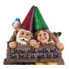 MOSKILA Sitting Gnome Couple Garden Statue 11.5 Inch Multicolored Resin