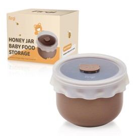 Firgi Baby Food Ceramic Containers Baby Food Storage Containers for Infants and Toddlers Jars Microwave Oven Safe Reusable Containers with Lids (Taupe Brown)
