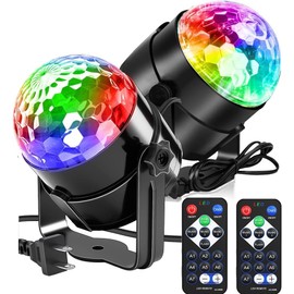 Party Lights Disco Balls Strobe Light for Parties with Remote Control for Home Room Dance Birthday Karaoke Stocking Stuffers New Years Eve Parties Decorations(2pack)