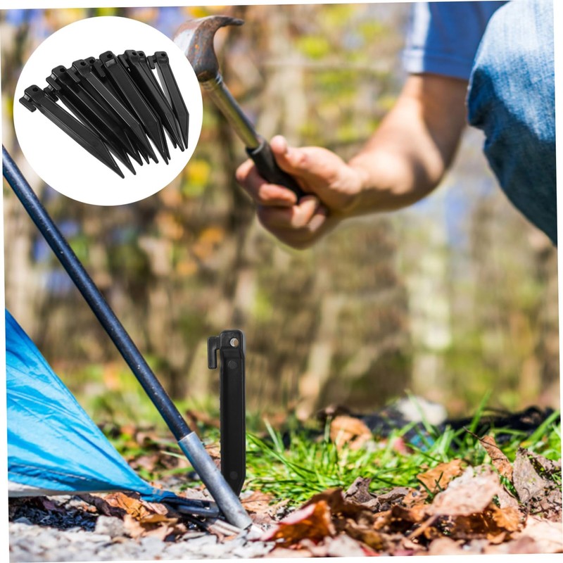 ABOOFAN 50pcs Heavy Duty Plastic Tent Stakes Windproof Ground Pegs