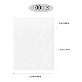 Tabanzhe 100psc Self-Adhesive Transparent Food & Cookie Bags for Birthday Wedding Christmas Party Favour Gift Candy Biscuit Packaging