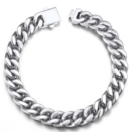 Mens Bracelet Chain Bracelet Men Mens Silver Bracelets Stainless Steel Bracelet Gifts for Dad Cuban Link Bracelet