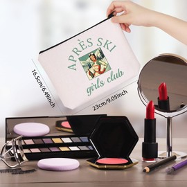 Winter Sports Lover Gift Vintage Ski Girls Weekend Skiing Zipper Pouch Makeup Bag (Apres Ski EU)