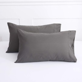 Lanest Housing Pillow Cases Queen, 2 Pack Dark Gray Microfiber Pillow Case with 2000 Thread Count, Breathable and Super Soft Pillowcase Queen Size