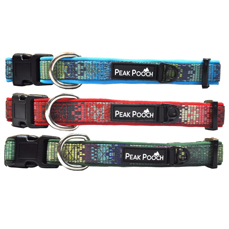 Designer Adjustable Dog and Puppy Collar, Blue Zen, Large