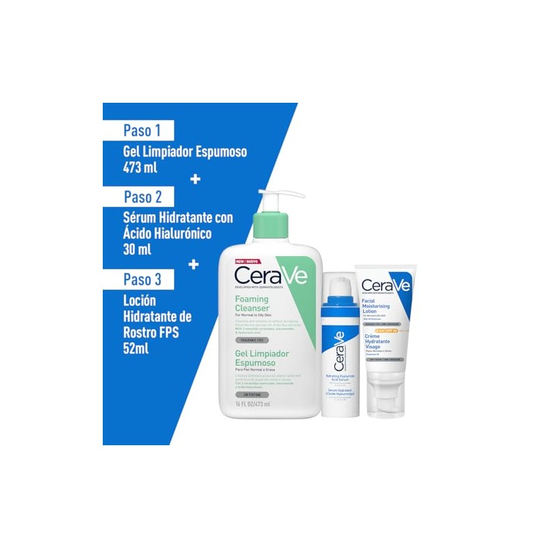 CeraVe Rutina facial: Limpia, hidrata y protege tu piel