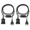 ledscom.de 2 x textile cable RETRA, plug, switch, black, 3