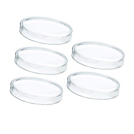 Baluue Petri Dish Borosilicate 5pcs Glass Experiment Containers Stacking Feature for Educational Use