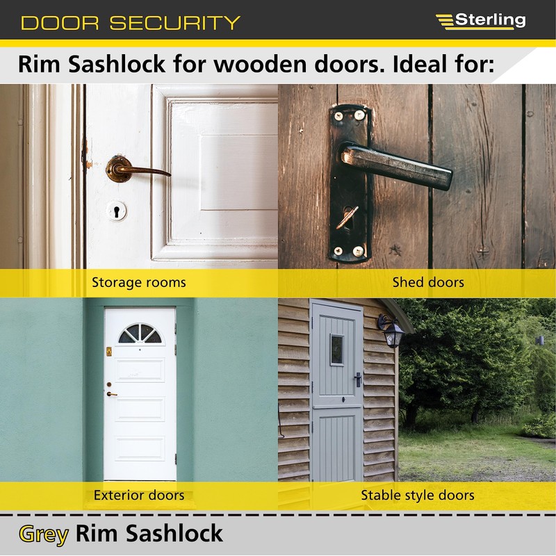 Sterling SRL002 152 x 101 mm Rim Sashlock - Grey,