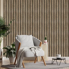 Arthome 44x300CM Papel Pintado para Rejilla de Madera,Autoadhesivo, Extraíble,para Despegar y Pegar Vinilo Decorativo, Papel de Grano de Madera,Listones de Madera Natural para Muebles