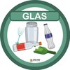 Set of 6 Colourful Waste Separation Stickers, Scratch and Weatherproof
