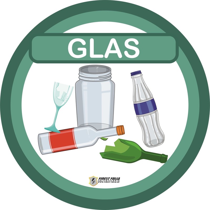 Set of 6 Colourful Waste Separation Stickers, Scratch and Weatherproof