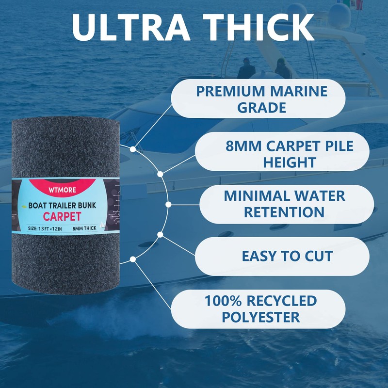 Boat Trailer Bunk Carpet - 13ft x 11in Outdoor Polyester