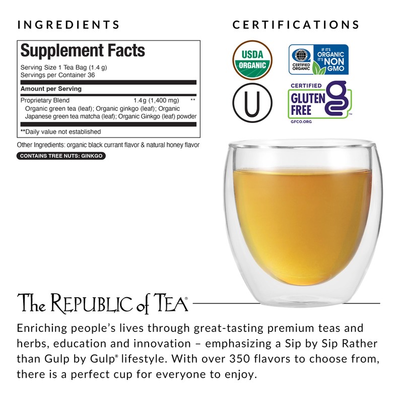 The Republic of Tea - Brain Boost SuperGreen Green Tea,