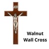 Walnut Wood Shroud of Turin Crucifix with Pewter Christ Corpus,