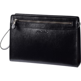 Synsolo A5wr-1001 Men's Genuine Leather Second Bag, Made in Japan, Black