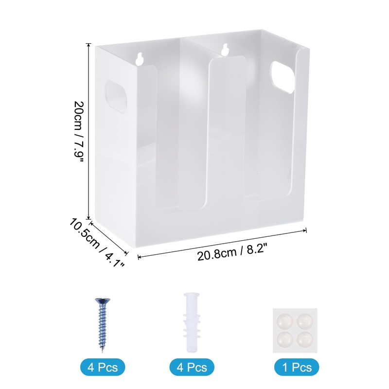 sourcing map Disposable Coffee Cup Dispenser, 2 Compartments White Acrylic