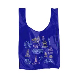 BAGGU Standard Eco Bag, Pattern, 100% Recycled, Tokyo MAP Cobalt