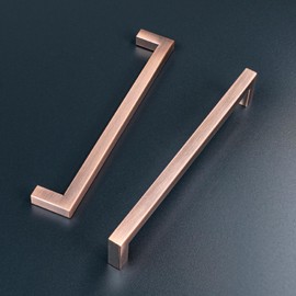 Aibeli 10 Pack Kitchen Cabinet Handles 8 Inch Hole Centers Antique Copper Cabinet Pulls Stainless Steel Square Drawer Pulls Cupboard Handles