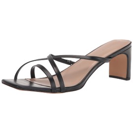 The Drop Women's Amelie Strappy Square Toe Heeled Sandal, Black, 8.5