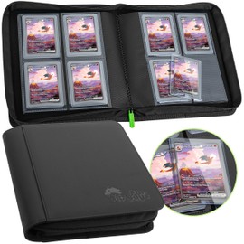 FunGuys Toploader Binder, Trading Card Binder Storage,128 4 Pocket Top Loader Binder, Card Collection Yugioh Cards Binder, MTG Card Binder, TCG Binder, Card Folders for Trading Cards