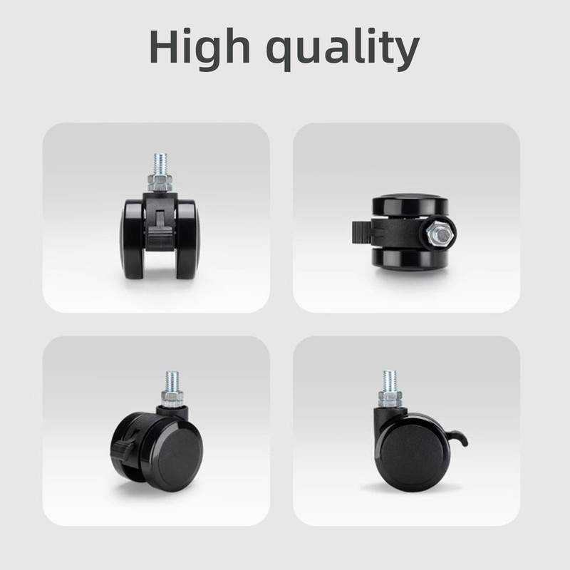 4-Pack 2" Locking Swivel Casters with M8 Threaded Stem (8x15mm),