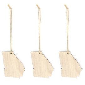 Georgia Christmas Ornament Georgia State Pride Gifts Wooden Christmas Ornaments 3-Piece Bundle