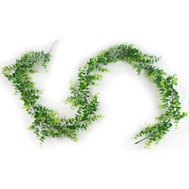 So Cal Pro Eucalyptus Strands Set of 2 Strands 180 cm, Approximately 6 ft. Each Artificial Greenery Vines for Room Decor Fake Leaves Ivy Garland