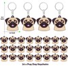 CiciBear 24 Pack Pug Keychains Party Decoration for Dog Puppy,