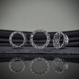 COOEAR Cool Hollow Ear Tunnels Piercing Plugs, Copper Gauges for Ear Expander Stretchers, 1 Pair 2 g to 1 Inch, Metal, Sandstone