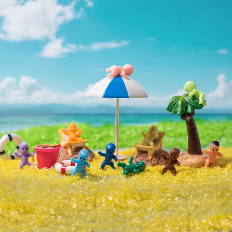 ZZYFGH ZZYFGH 60 Mini Plastic Little Babies 12 Colors Tiny