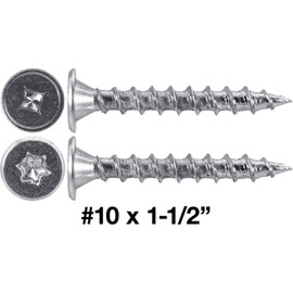 #10 x 1-1/2" Low Profile Pancake Head - Wood to Metal Roofing Screws for Standing Seam Roofs - Zinc Plated (Qty 250)