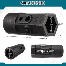 Otoolling Heavy Duty Auger Bit Adapter Repair Hub 2.3" Female Hex to 2.3" Male Round Earth Auger Dill Adapter Attachment with 5/8", 3/4" or 1" Pin Holes Install Weld with Ease