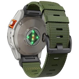 EKINGEEK Adjustable 22mm Nylon Bands for Garmin epix pro 47mm, Fenix 8/7/6/5 (47mm) Band - Quickfit 22 Watch Band for EPIX 2 47MM & Forerunner 955/965 (Green-Black Buckle, 22mm)