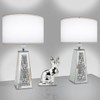 GOTHICO Silver Mirror Crushed Diamond LED Table Lamp, Four Prism