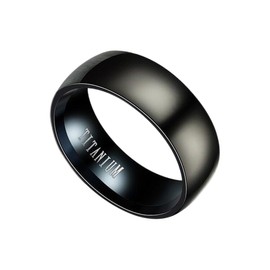 MAGIIE Titanium 8 mm rings for men, pegs, men's rings, black, men's ring made of matt stainless steel, partner rings, friendship rings, size 60 to 70, Stainless Steel, No Gemstone