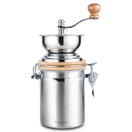 Easyworkz Manual Coffee Grinder - Adjustable Settings, Airtight Canister - Coffee Bean Mill Tool for Kitchen, Hand Crank Coffee Grinder