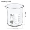 PATIKIL 50ml Low Form Glass Beaker, 2 Pack 3.3 Borosilicate