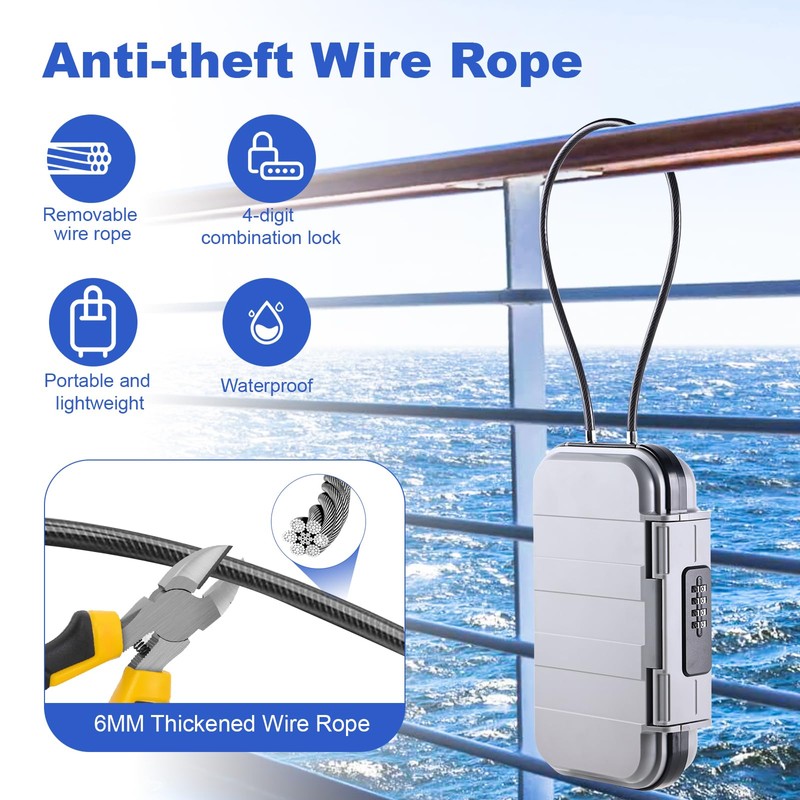 Hurinan Portable Safe with Code, Waterproof Anti-Theft, Travel Safe Combination