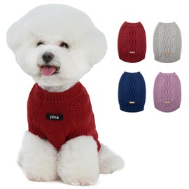 PINA Dog Sweater, Knitted Dog Sweater for Cold Weather, Dog Pullover Sweater Classic Warm Windproof, Puppy Sweater Winter Clothes for Small Medium Large Dogs