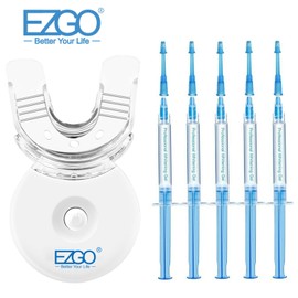 EZGO MySmile 5pc*3ml Teeth Whitening Gel Kit Tooth Bleaching Gels + Tray + LED Light