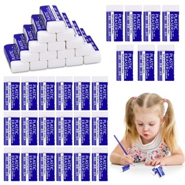 Pack of 40 2B Erasers, Classic Eraser, Soft 2B Eraser for Children Adults, Mini Eraser, White Plastic Eraser for Schools, Sketches, Paintings, Arts (40)