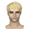 Lydell Short Straight Synthetic Wigs with Bangs for Men Blonde