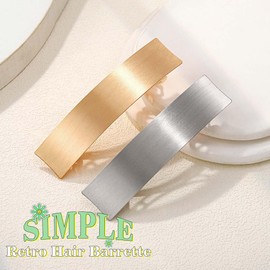 JAKAWIN Metal Hair Clip Simple Retro Hair Barrette Vintage French Clips Hair Accessories for Women (Silver)