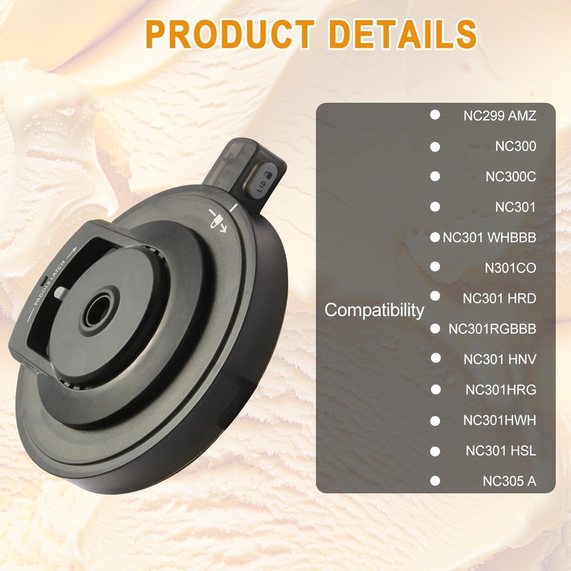 NC301 Series Creami Maker Replacement Lid,Compatible with NC299AMZ/NC301/NC300 Series -NO