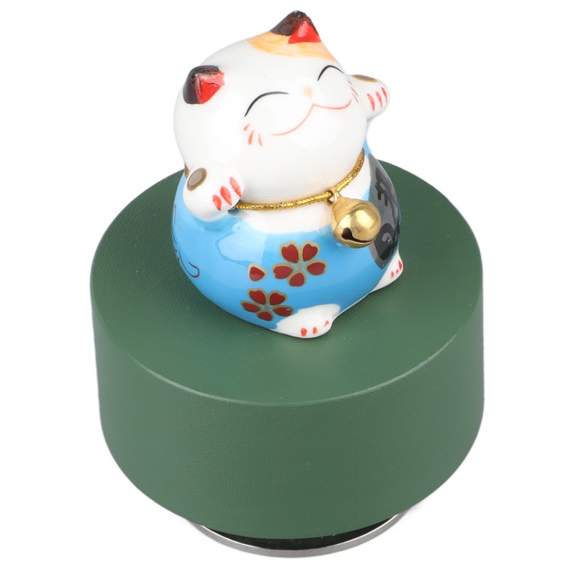 Music Box Round Shape Fortune Cat Style Pleasing Melody Exquisite