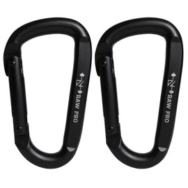 DanRaw Pro Heavy-Duty Black Carabiner Clips (2-Pack or 4-Pack) – Gym Accessory for Resistance Bands, Cable Machines, Weight Training & Gear Attachment – Durable, Design for Fitness & Home Workouts