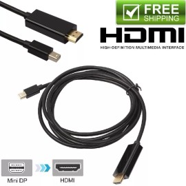 Unbranded/Generic Mini Displayport Thunderbolt To HDMI Adapter 6ft Cable For MacBook Air Pro Black